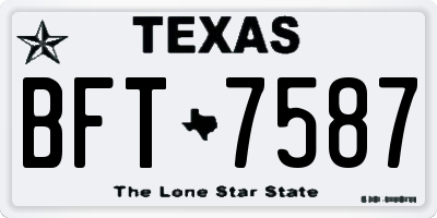 TX license plate BFT7587