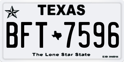TX license plate BFT7596