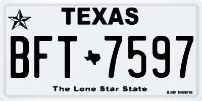 TX license plate BFT7597