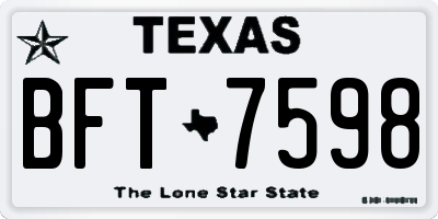 TX license plate BFT7598