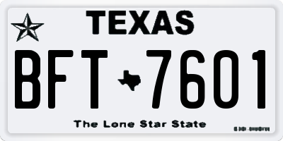 TX license plate BFT7601