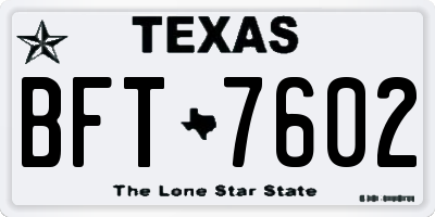 TX license plate BFT7602