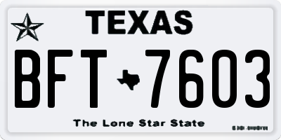 TX license plate BFT7603