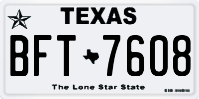 TX license plate BFT7608