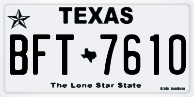 TX license plate BFT7610