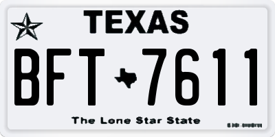 TX license plate BFT7611