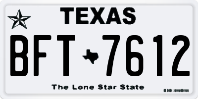 TX license plate BFT7612