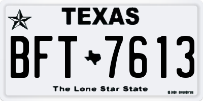 TX license plate BFT7613