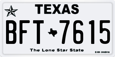 TX license plate BFT7615