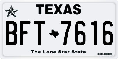 TX license plate BFT7616