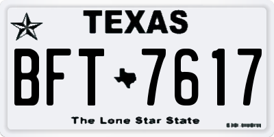 TX license plate BFT7617
