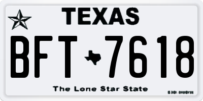 TX license plate BFT7618