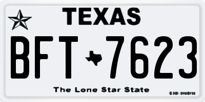 TX license plate BFT7623