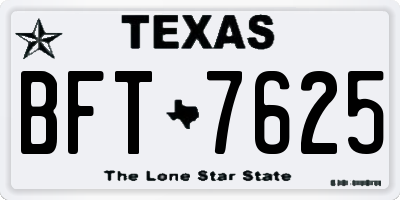 TX license plate BFT7625
