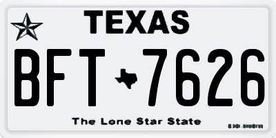 TX license plate BFT7626