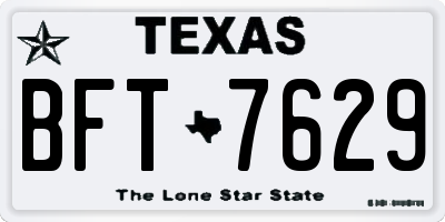 TX license plate BFT7629