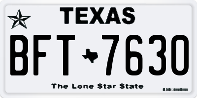 TX license plate BFT7630