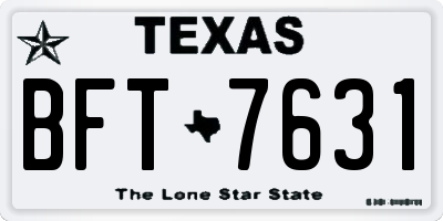 TX license plate BFT7631