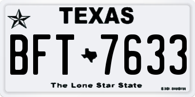 TX license plate BFT7633