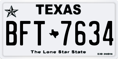 TX license plate BFT7634