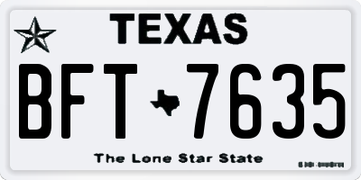 TX license plate BFT7635