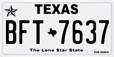 TX license plate BFT7637