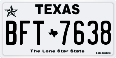 TX license plate BFT7638