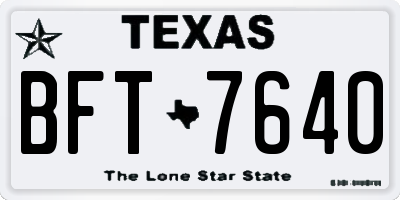 TX license plate BFT7640