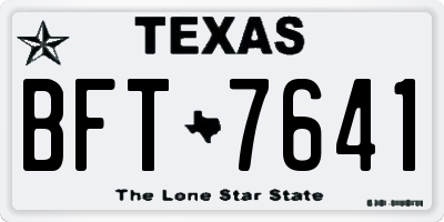 TX license plate BFT7641