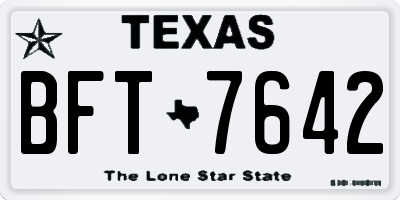 TX license plate BFT7642