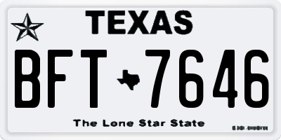 TX license plate BFT7646