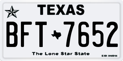 TX license plate BFT7652