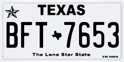 TX license plate BFT7653
