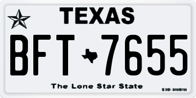 TX license plate BFT7655