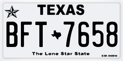 TX license plate BFT7658