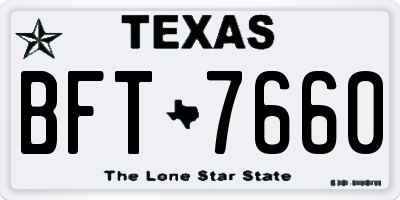 TX license plate BFT7660