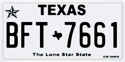TX license plate BFT7661