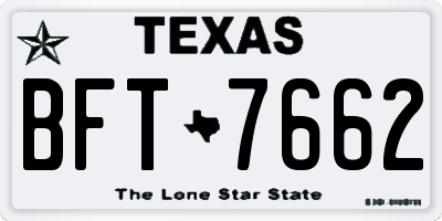 TX license plate BFT7662