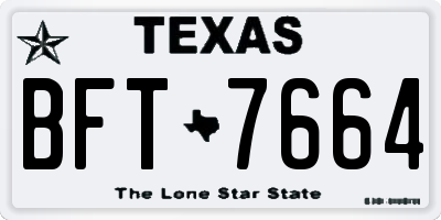 TX license plate BFT7664
