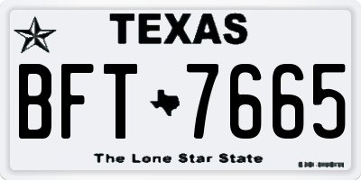 TX license plate BFT7665