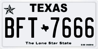 TX license plate BFT7666