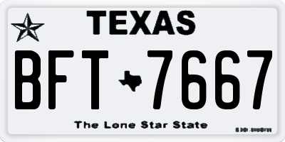 TX license plate BFT7667
