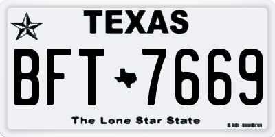 TX license plate BFT7669