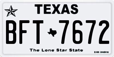 TX license plate BFT7672
