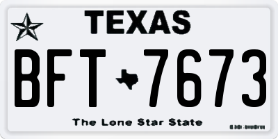 TX license plate BFT7673