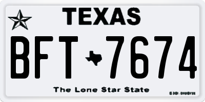 TX license plate BFT7674