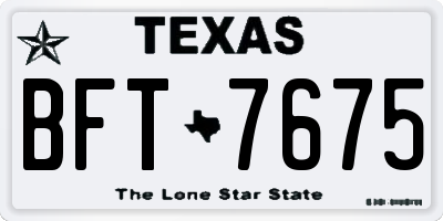 TX license plate BFT7675