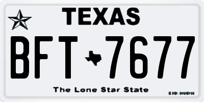 TX license plate BFT7677