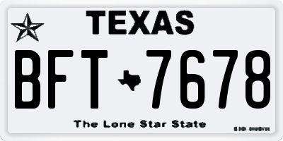 TX license plate BFT7678