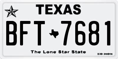 TX license plate BFT7681